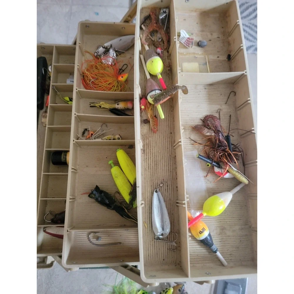 Plano Tackle Box FULL of Fishing Lures & Gear Lot  Sold‎ As Found